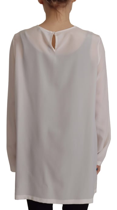 Blusa de seda de Dolce Gabbana de manga larga y cuello redondo - Image 2