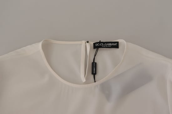 Blusa de seda de Dolce Gabbana de manga larga y cuello redondo - Image 5