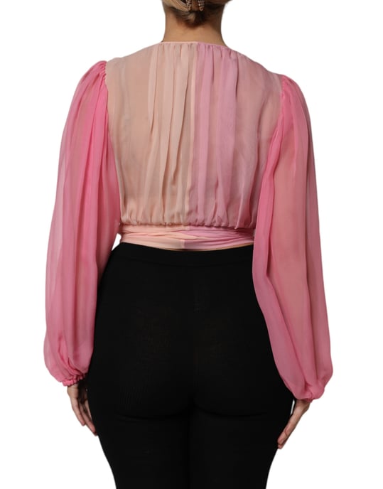 Blusa de Chifón de Seda Ombre - Image 4