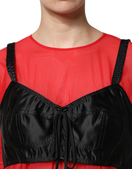Top de Malla Capas con Corsé de Satén - Image 5