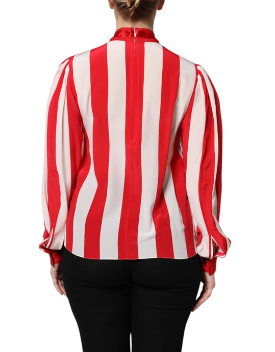 Blusa de seda con cuello de lazo - Image 4