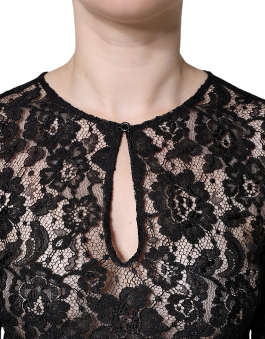 Blusa de Encaje Floral de Manga Larga - Image 4