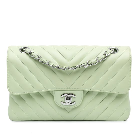 Bolso Mini Flap Chanel 19 de Cordero Verde Pálido - Image 1