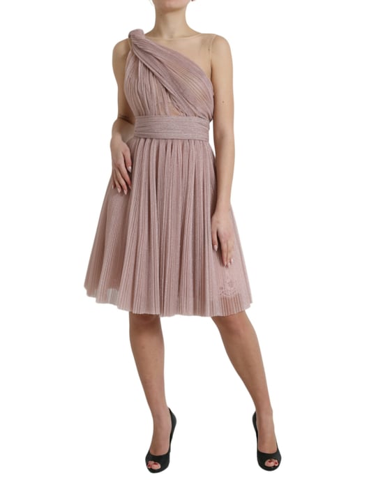 Vestido mini plisado de un solo hombro - Image 2