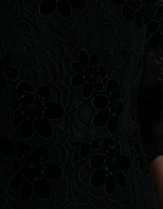 Vestido de Encaje Floral con Apliques de Terciopelo - Image 5