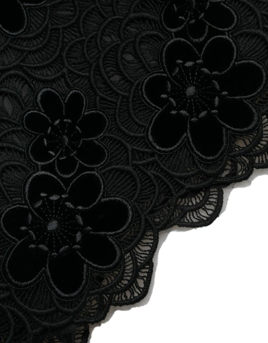 Vestido de Encaje Floral con Apliques de Terciopelo - Image 6