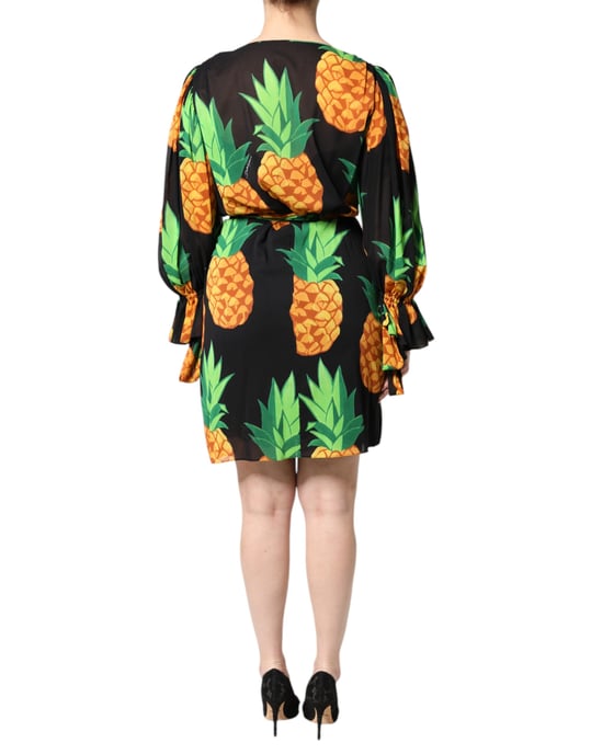 Vestido envolvente con estampado de piña - Image 4