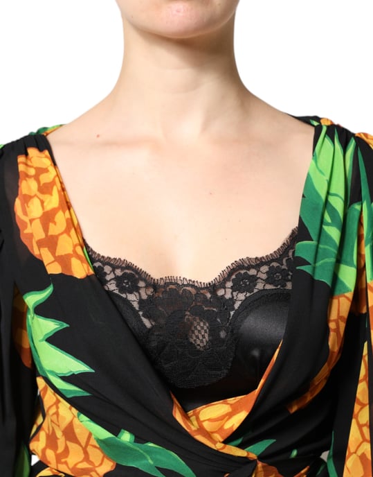 Vestido envolvente con estampado de piña - Image 5
