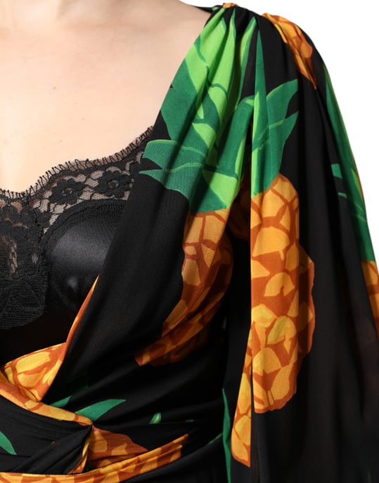 Vestido envolvente con estampado de piña - Image 6