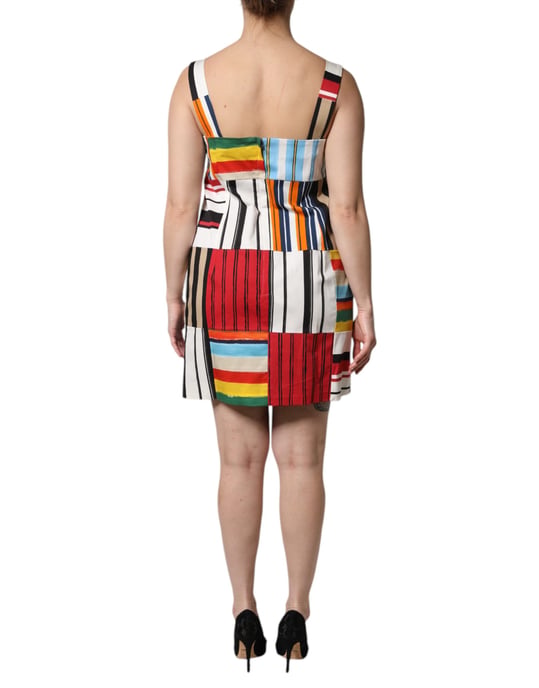 Vestido mini a rayas patchwork - Image 4