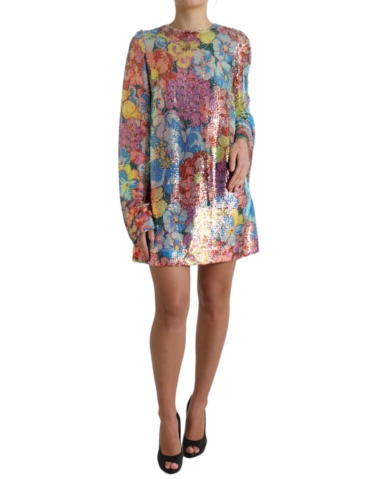 Vestido Mini Floral con Lentejuelas - Image 1