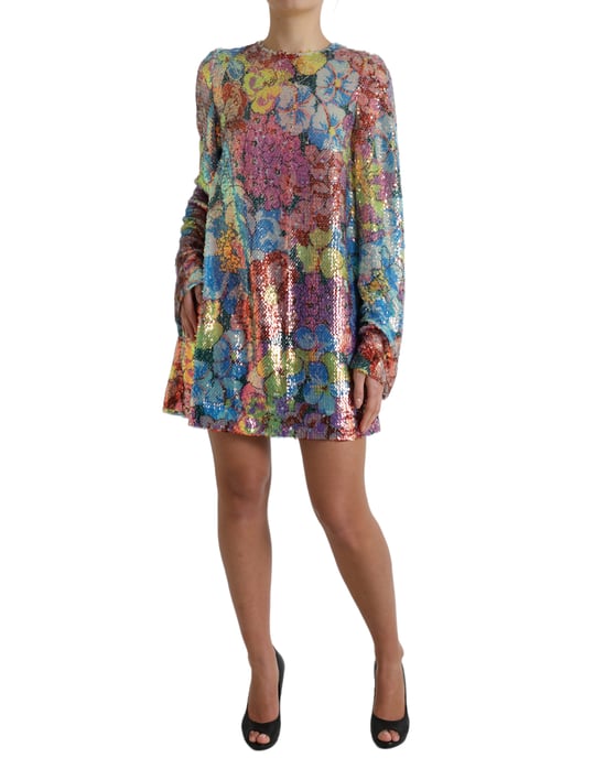 Vestido Mini Floral con Lentejuelas - Image 2