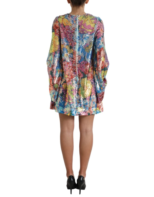 Vestido Mini Floral con Lentejuelas - Image 3
