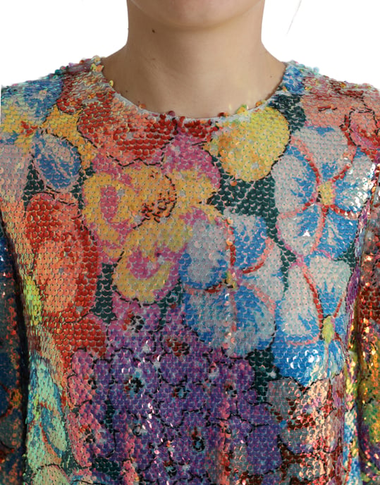 Vestido Mini Floral con Lentejuelas - Image 4