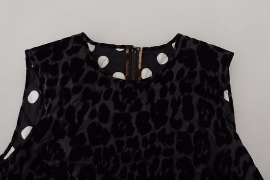 Vestido Mini de Terciopelo con Estampado de Leopardo Sin Mangas - Image 5