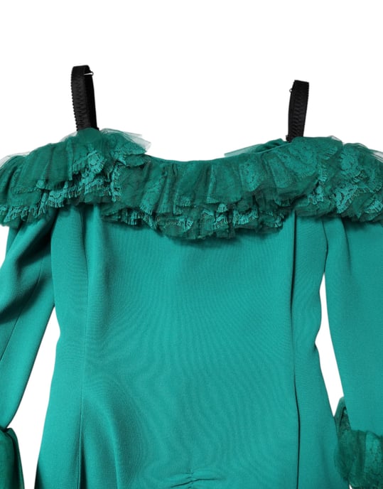 Vestido Mini de Encaje con Volantes - Image 4
