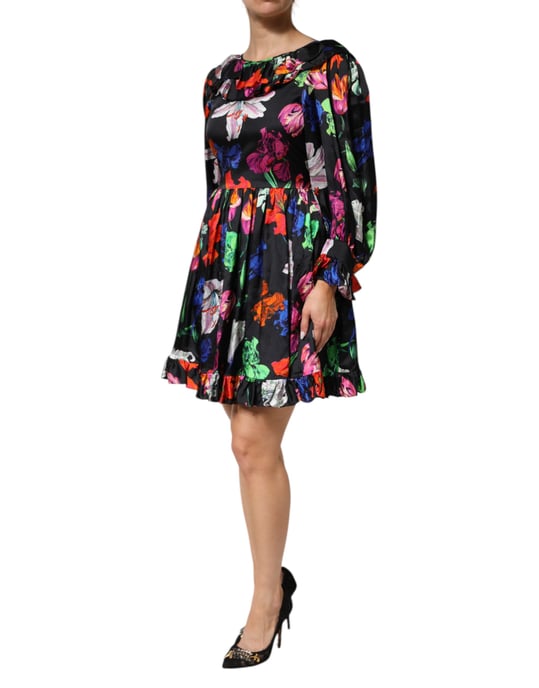 Vestido con estampado floral y volantes - Image 3