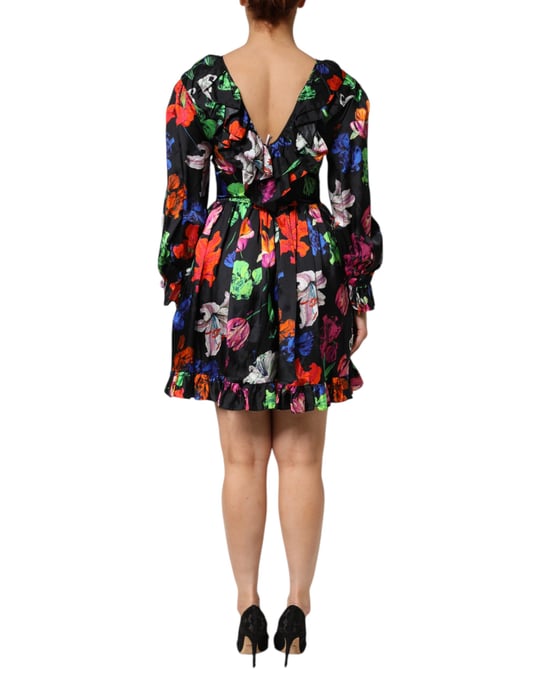 Vestido con estampado floral y volantes - Image 4