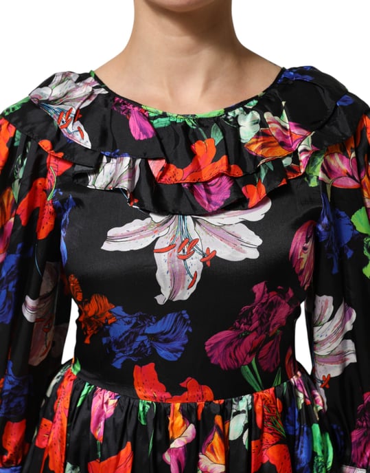 Vestido con estampado floral y volantes - Image 5