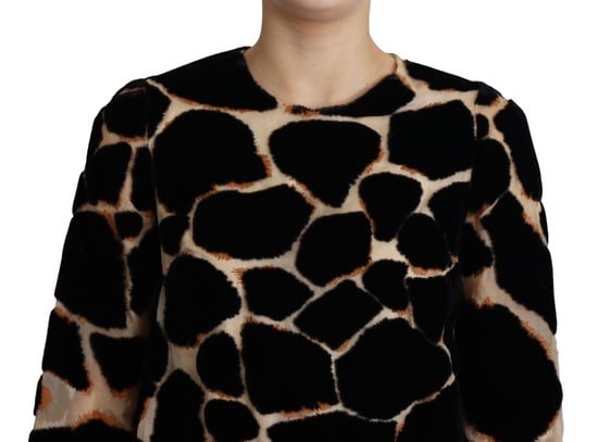 Vestido Mini de Terciopelo con Estampado de Jirafa - Image 3
