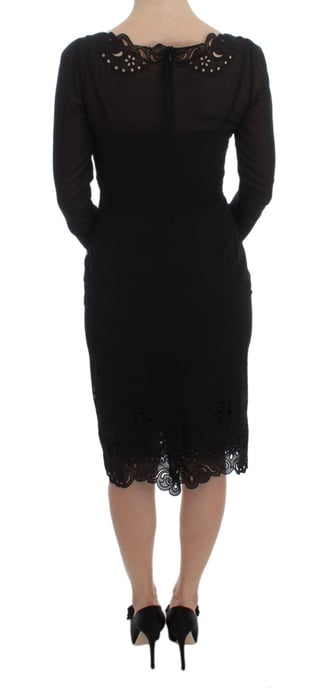 Vestido de cóctel floral con corte láser - Image 3