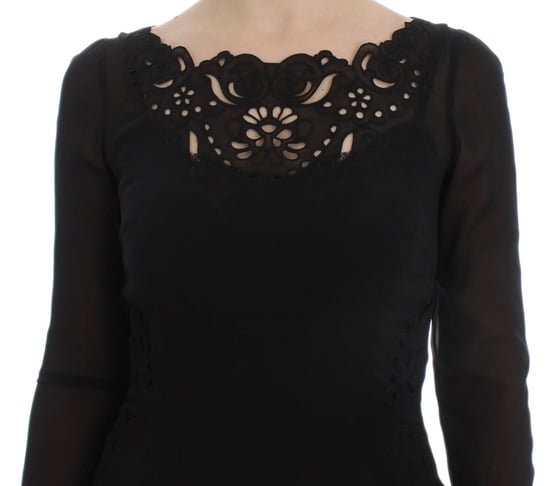 Vestido de cóctel floral con corte láser - Image 5