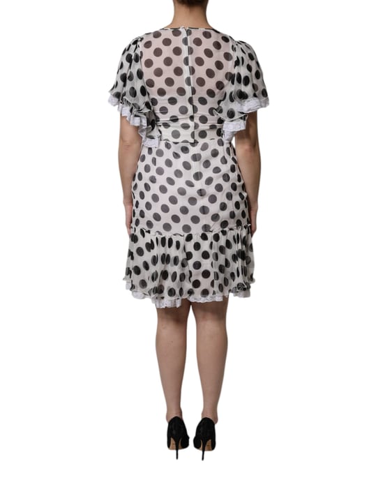 Vestido Mini de Lunares con Volantes y Encaje - Image 4