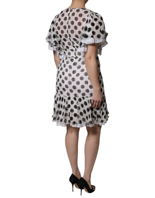 Vestido Mini de Lunares con Volantes y Encaje - Image 5