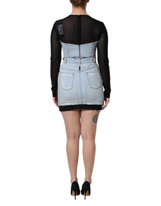 Vestido Mini de Mezclilla con Diseño Desgastado - Image 4