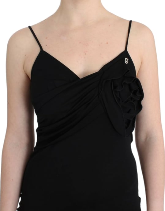 Vestido Mini Ajustado Sin Mangas con Detalles de Rosa - Image 5