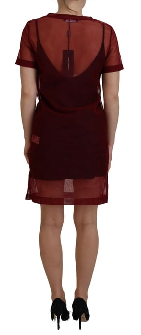 Vestido Mini de Malla Burdeos - Image 3