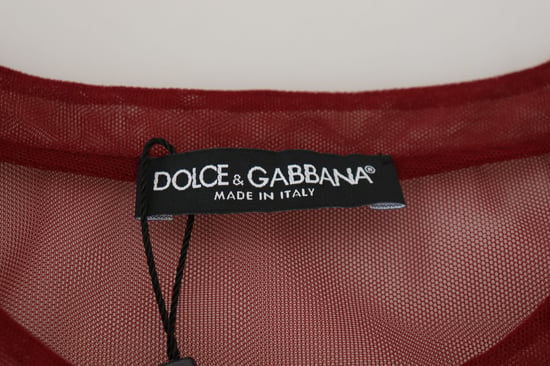 Vestido Mini de Malla Burdeos - Image 6