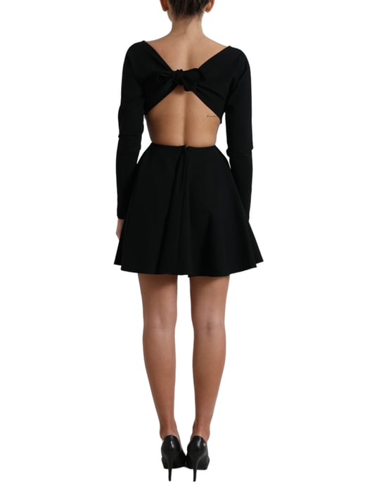Vestido Mini con Corte y Mangas Largas Estilo Patinadora - Image 3