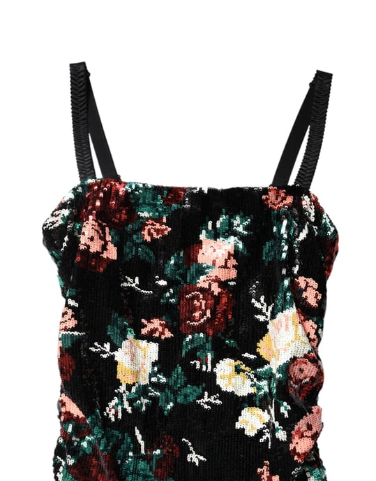 Vestido Mini de Lentejuelas con Estampado Floral - Image 6