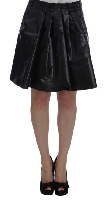 Conjunto de falda de blazer negro con contraste azul - Image 5