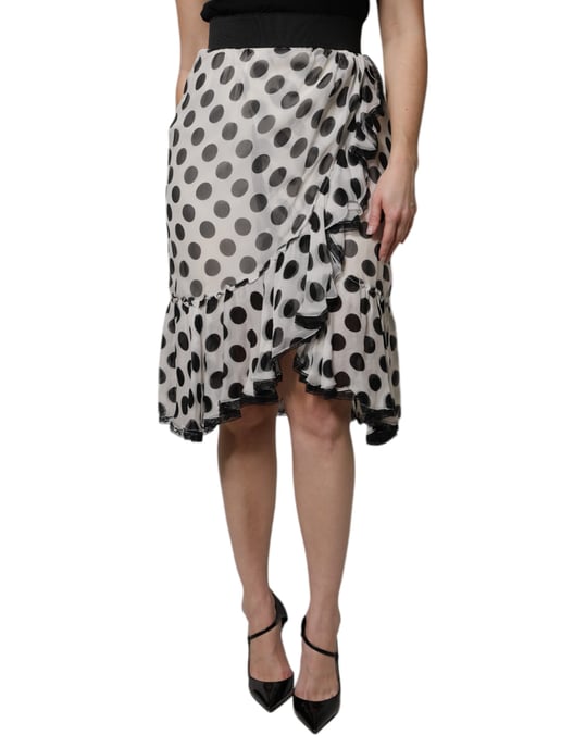 Falda Midi Envolvente con Volantes de Lunares - Image 1