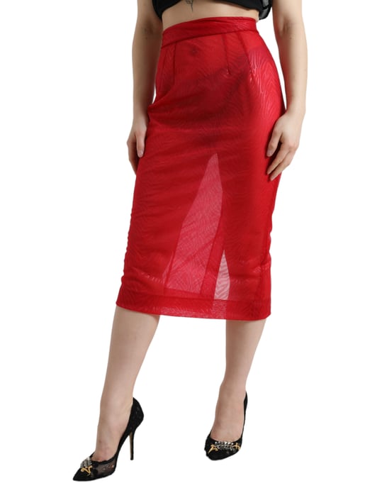 Falda Lápiz con Estampado de Cebra Roja - Image 2