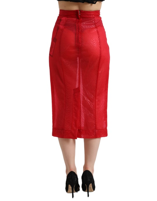Falda Lápiz con Estampado de Cebra Roja - Image 3