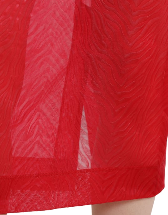 Falda Lápiz con Estampado de Cebra Roja - Image 4