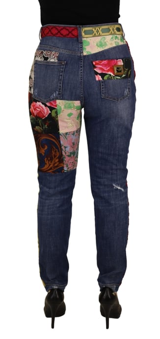 Jeans de Mezclilla Desgastados Floral Patch de Dolce Gabbana - Image 2
