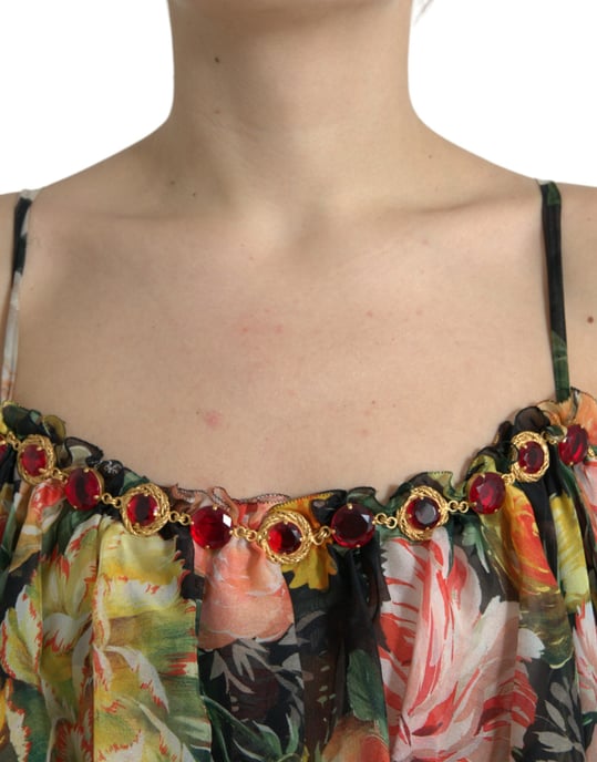 Vestido Maxi de Impresión Floral con Volantes en Capas - Image 4
