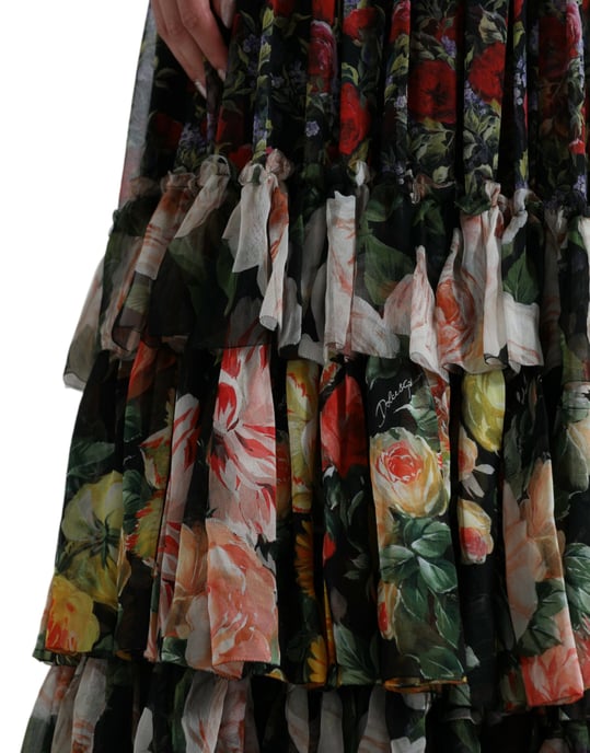 Vestido Maxi de Impresión Floral con Volantes en Capas - Image 6