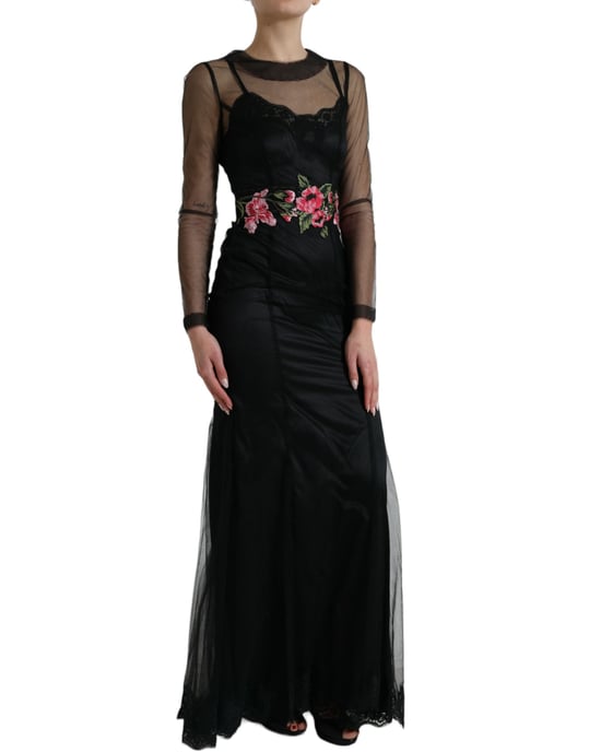 Vestido Largo Bordado Floral - Image 2