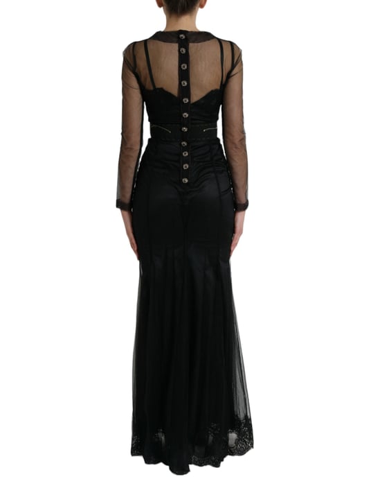 Vestido Largo Bordado Floral - Image 3