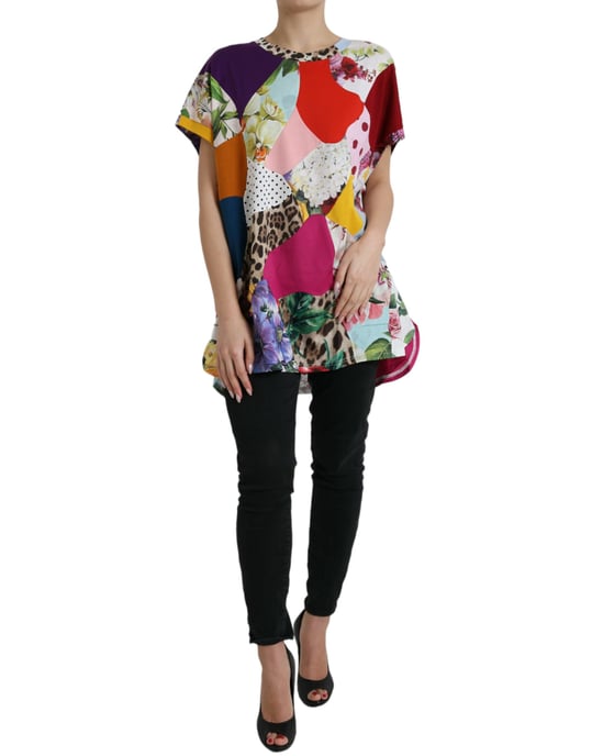 Camiseta de Seda Patchwork Multicolor - Image 1