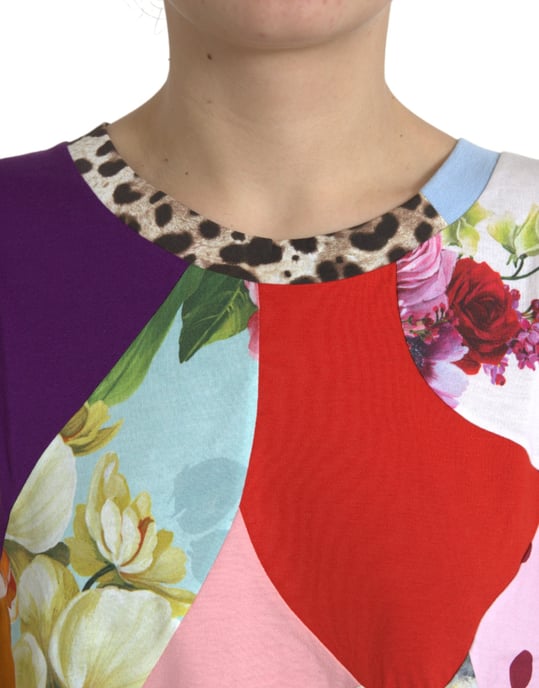 Camiseta de Seda Patchwork Multicolor - Image 4