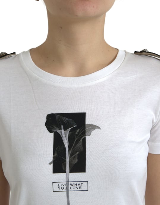 Camiseta de manga corta con cuello redondo floral - Image 4