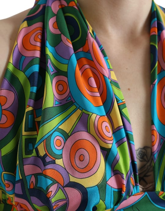 Top Corto de Cuello Halter con Estampado Abstracto - Image 5