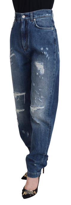 Jeans de mezclilla desgastados con rotos - Image 2