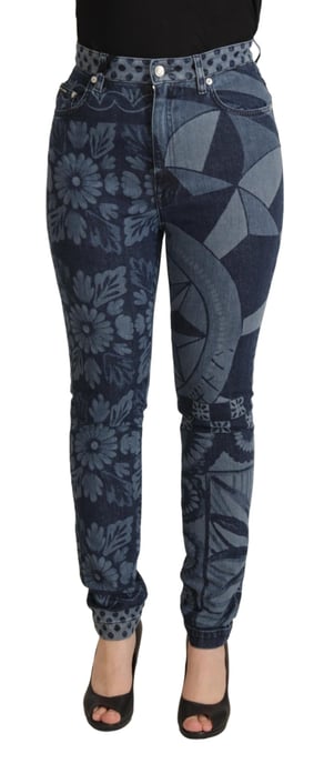 Jeans Ajustados Geométricos Florales Dolce Gabbana - Image 1